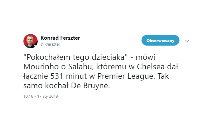 Tyle MINUT dał zakochany Mourinho Salahowi w Premier League :D